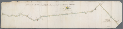 A-4679 Gront-caerte vande Treckvaert tusschen Leijden en Haerlem, van Leijden, tot aan het huijs te Leeu..., 1656